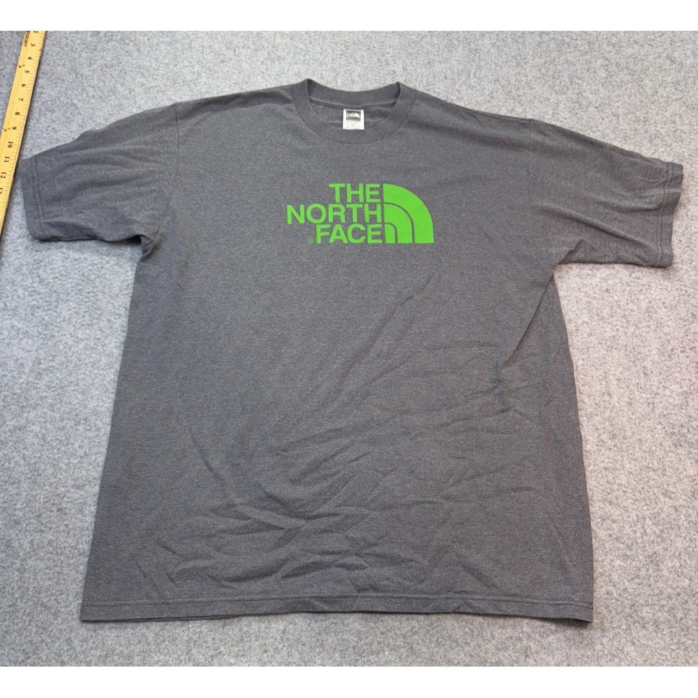 The North Face Men's Graphic Logo T-Shirt Gray Green Cotton Blend Size L